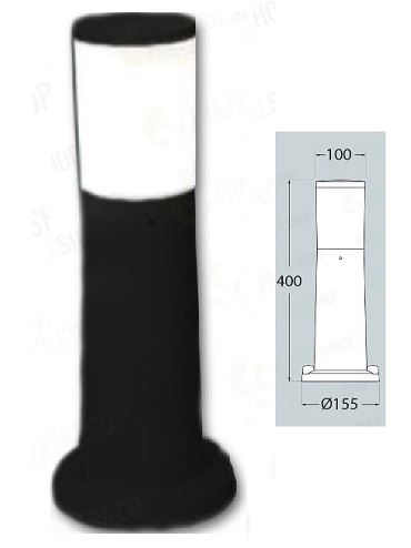 Amelia 400 Lampioncino 40cm E27 6w natura Nero